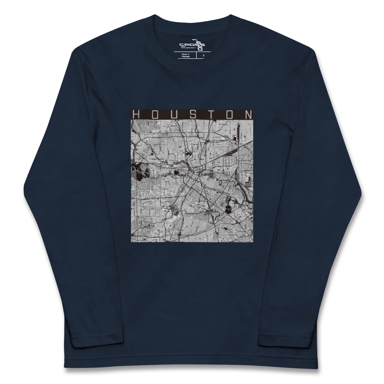 【ヒューストン(アメリカ)】地図柄ロングスリーブTシャツ