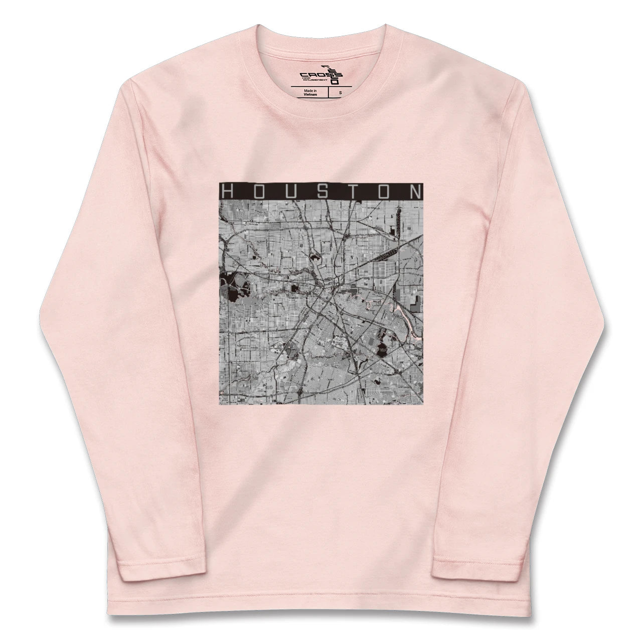 【ヒューストン(アメリカ)】地図柄ロングスリーブTシャツ
