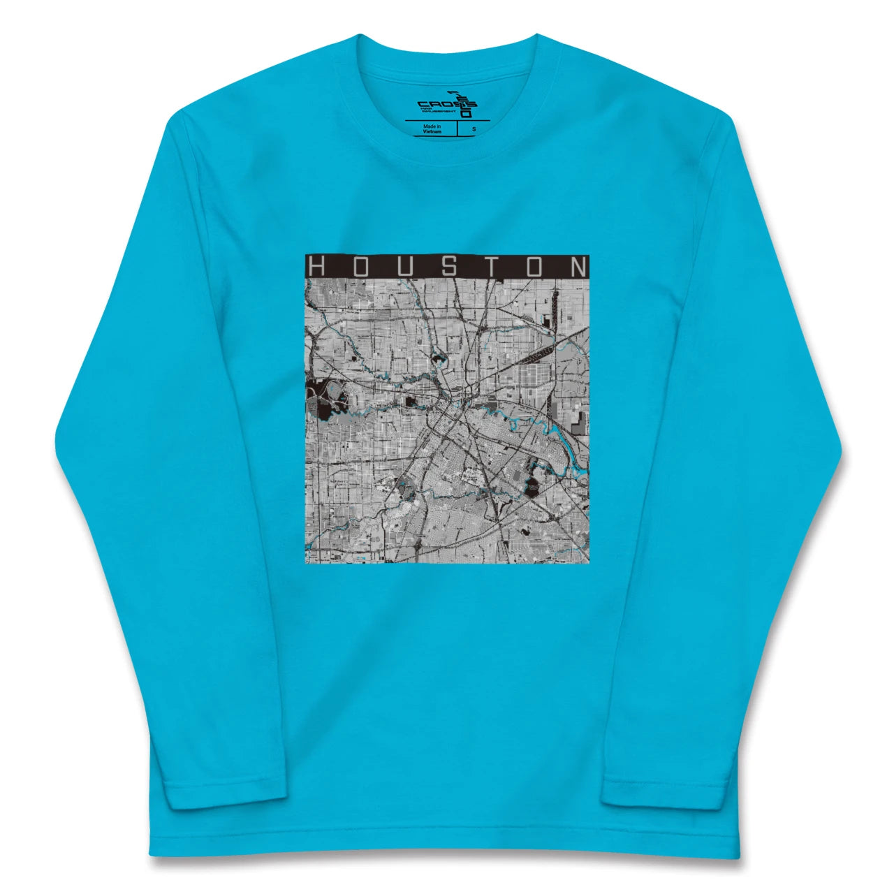【ヒューストン(アメリカ)】地図柄ロングスリーブTシャツ