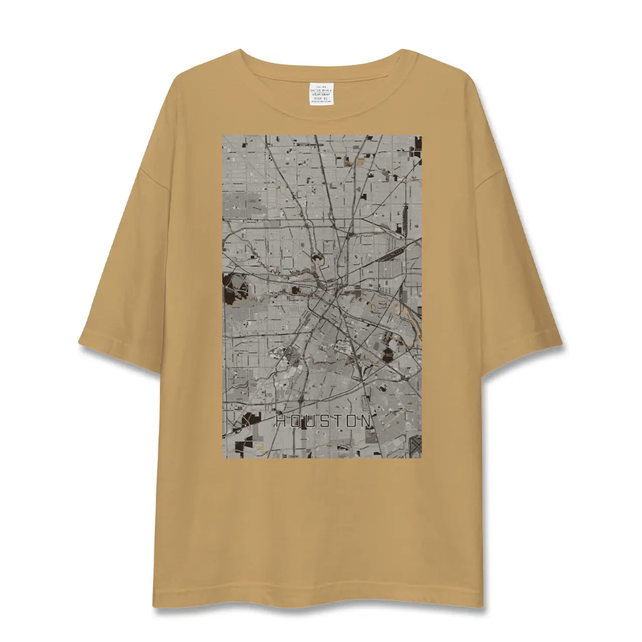 【ヒューストン(アメリカ)】地図柄ビッグシルエットTシャツ