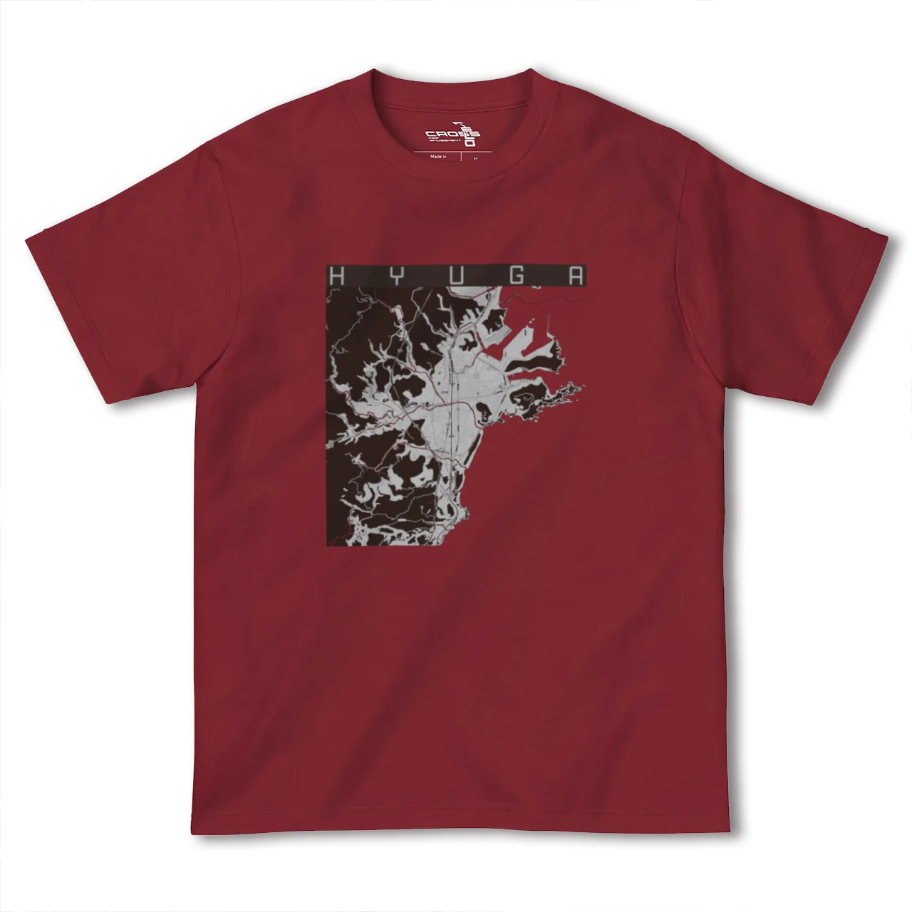 【日向(宮崎県)】地図柄ヘビーウェイトTシャツ