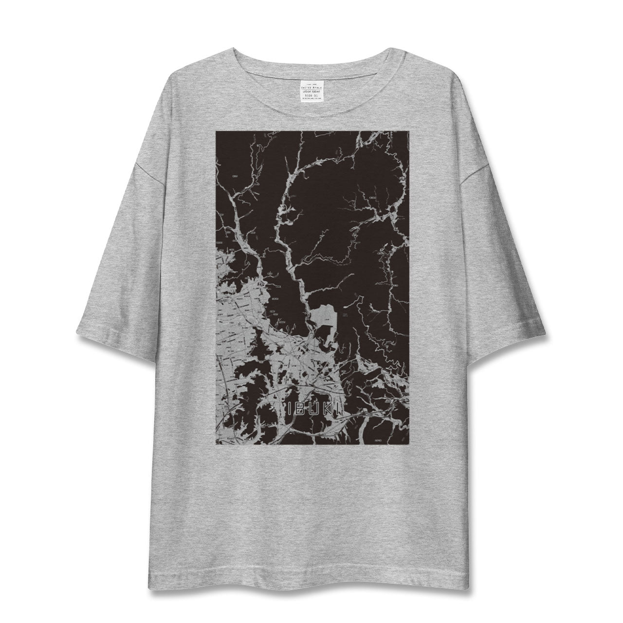 【伊吹(滋賀県)】地図柄ビッグシルエットTシャツ