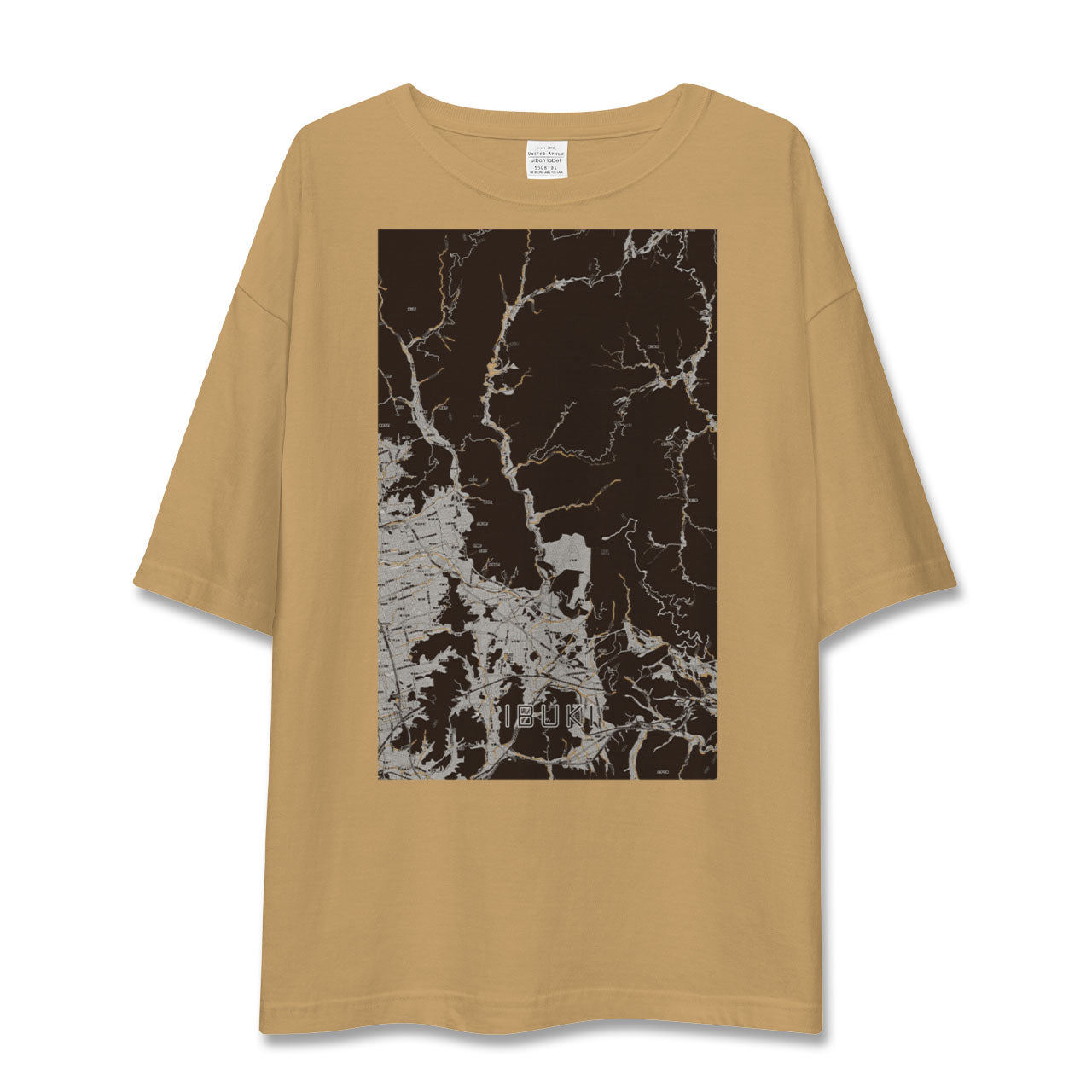 【伊吹(滋賀県)】地図柄ビッグシルエットTシャツ