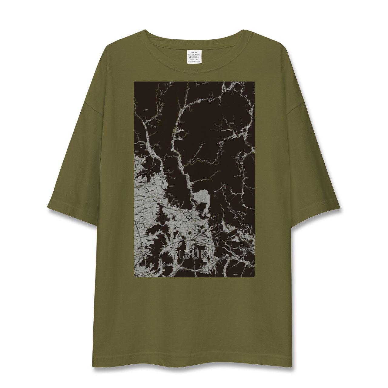 【伊吹(滋賀県)】地図柄ビッグシルエットTシャツ