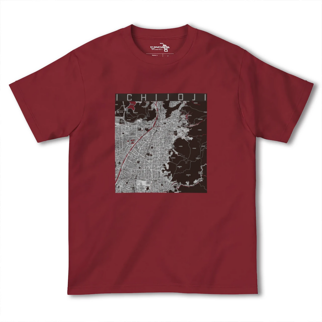 【一乗寺(京都府)】地図柄ヘビーウェイトTシャツ