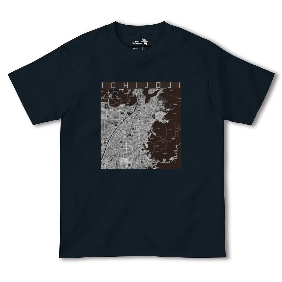 【一乗寺(京都府)】地図柄ヘビーウェイトTシャツ