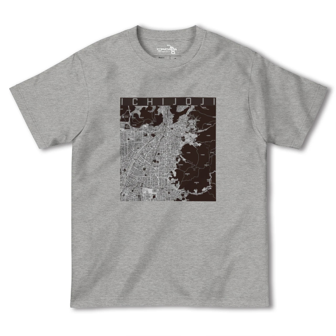 【一乗寺(京都府)】地図柄ヘビーウェイトTシャツ