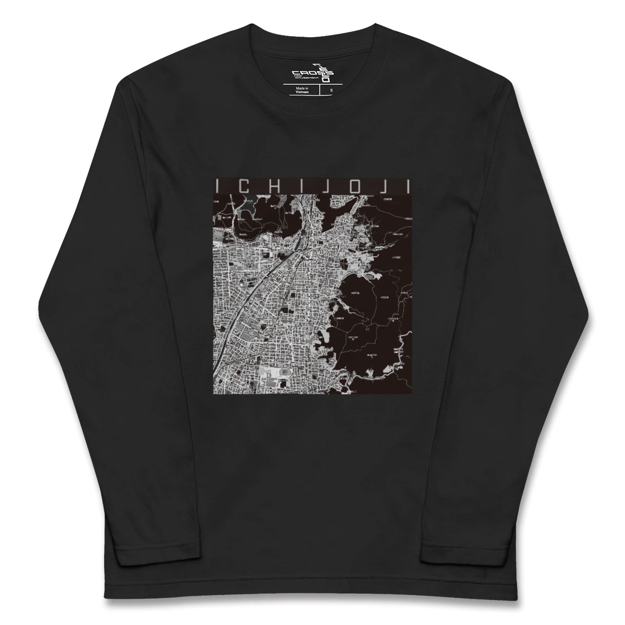【一乗寺(京都府)】地図柄ロングスリーブTシャツ