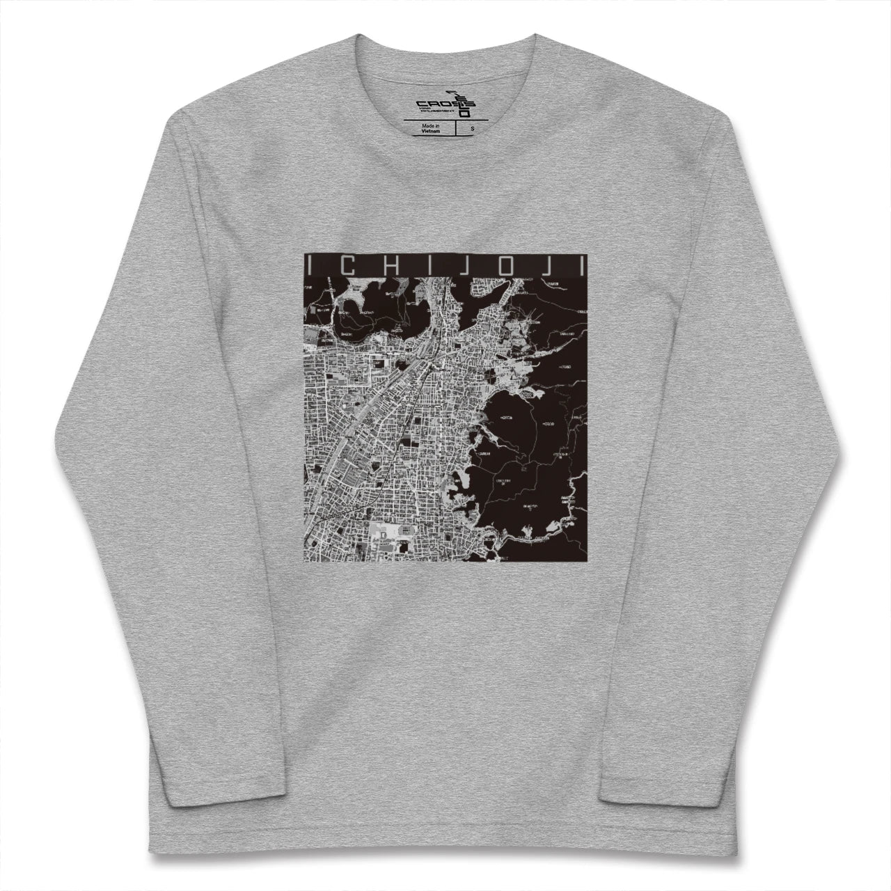 【一乗寺(京都府)】地図柄ロングスリーブTシャツ
