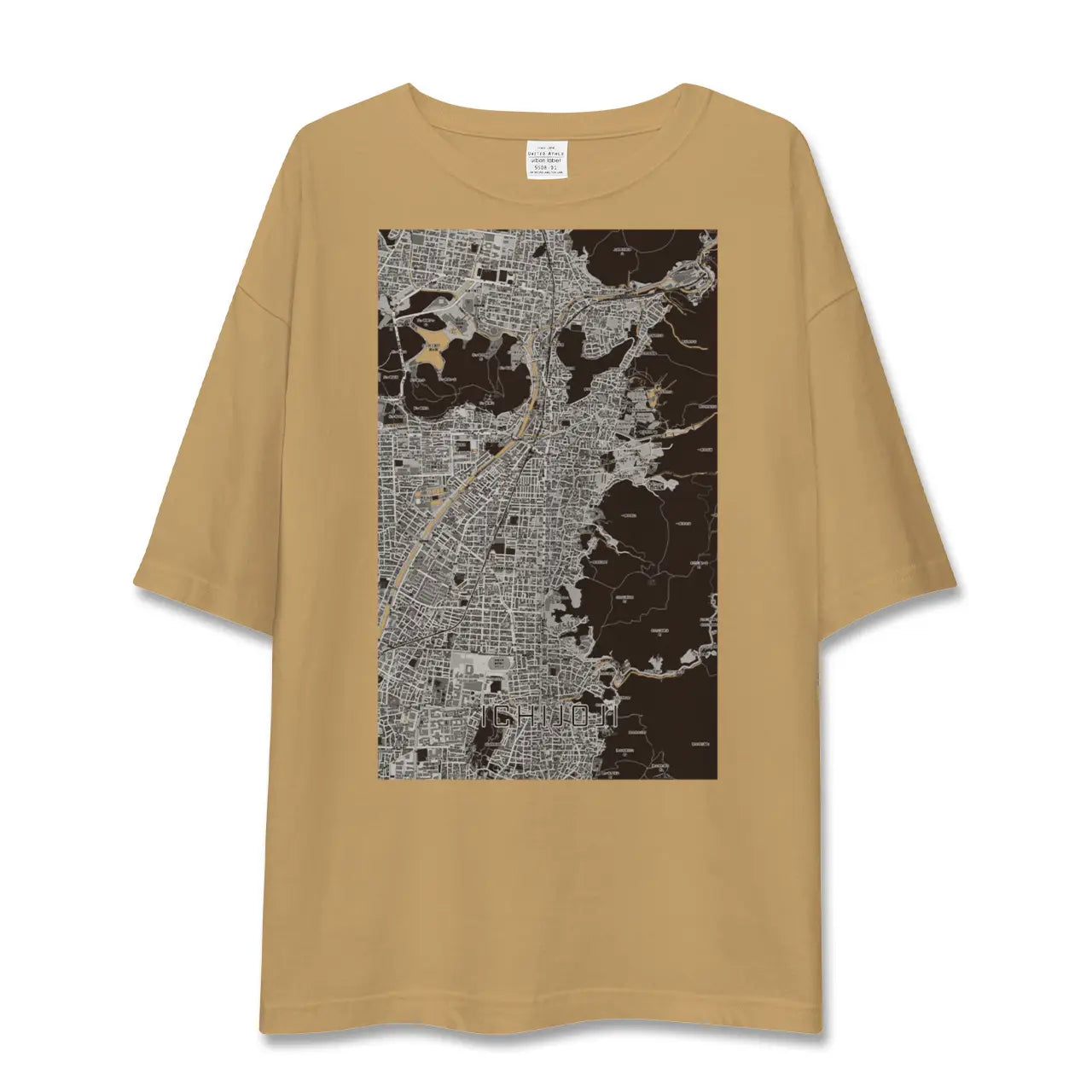 【一乗寺(京都府)】地図柄ビッグシルエットTシャツ