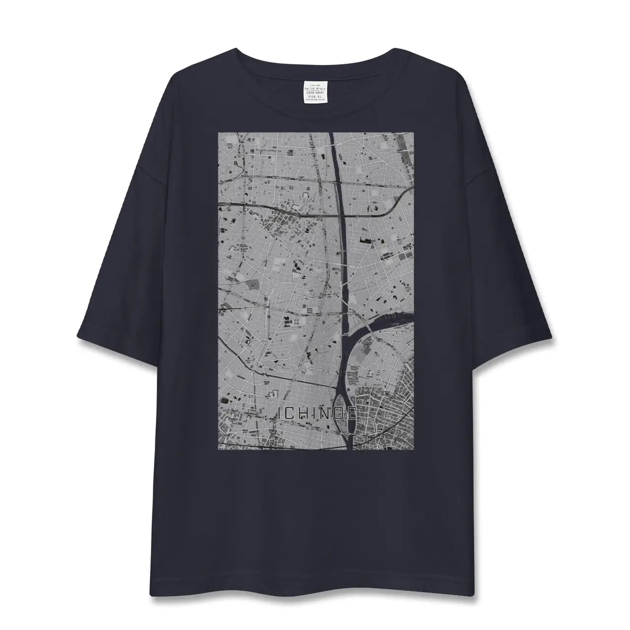 【一之江(東京都)】地図柄ビッグシルエットTシャツ