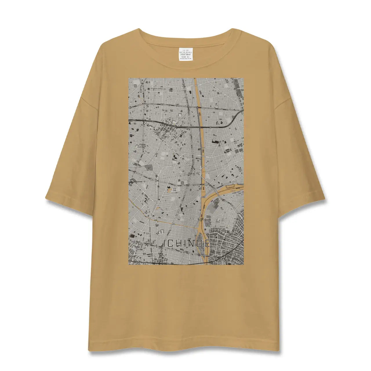 【一之江(東京都)】地図柄ビッグシルエットTシャツ