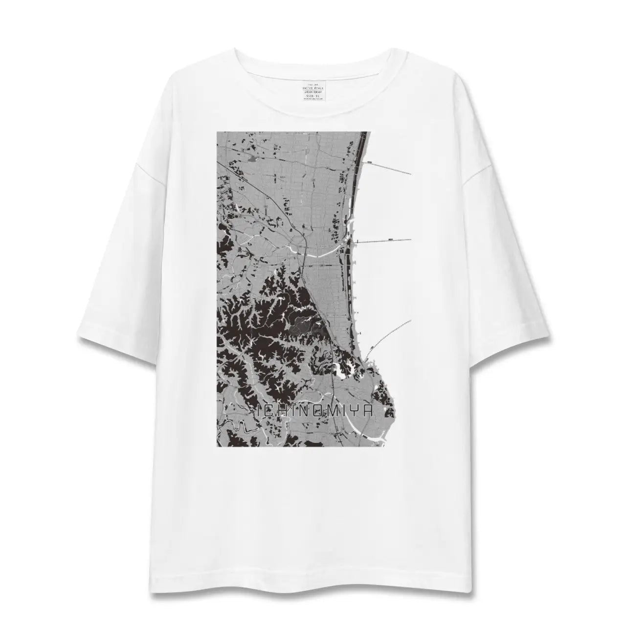 【一宮(千葉県)(千葉県)】地図柄ビッグシルエットTシャツ