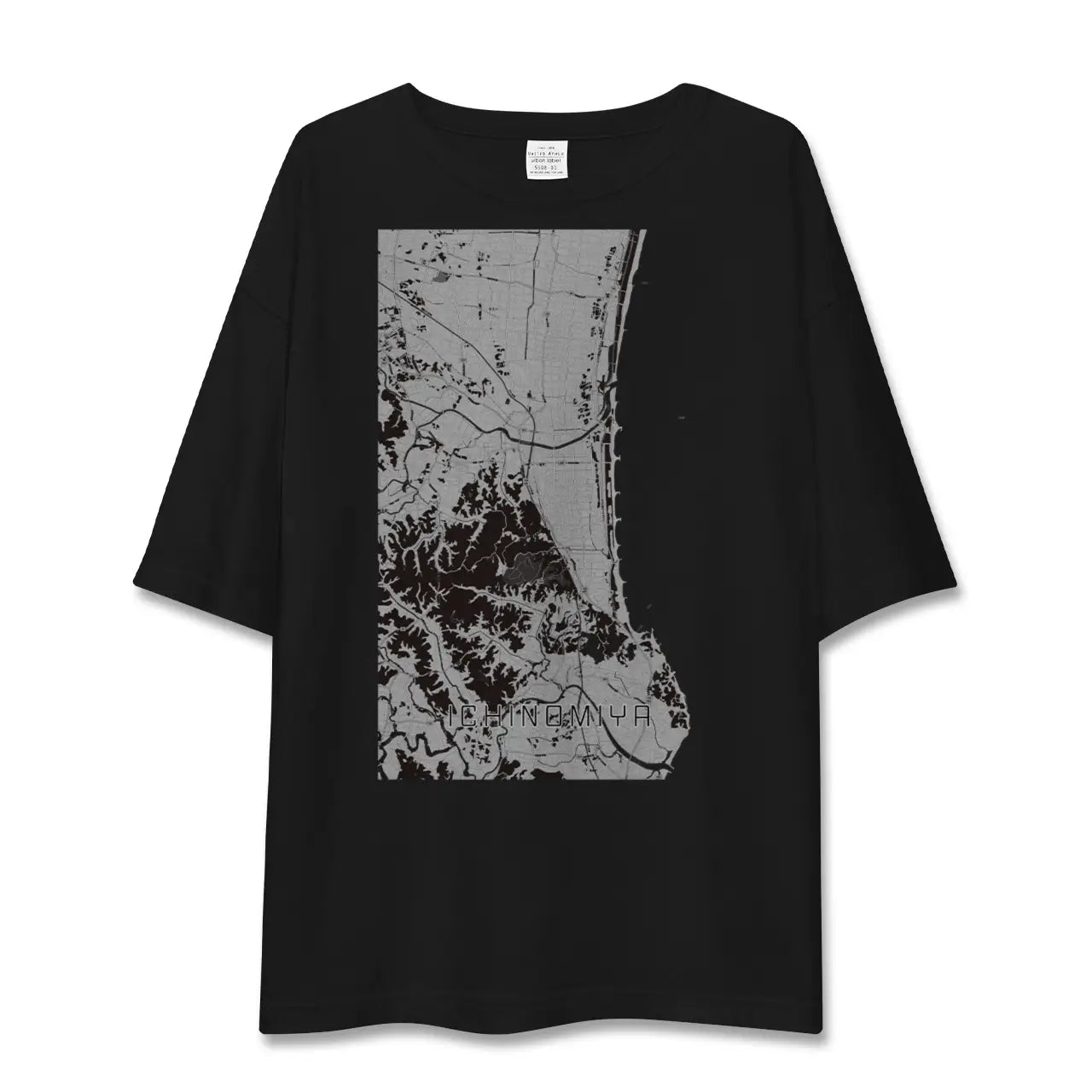 【一宮(千葉県)(千葉県)】地図柄ビッグシルエットTシャツ