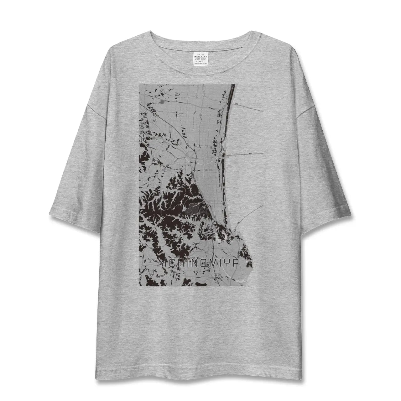 【一宮(千葉県)(千葉県)】地図柄ビッグシルエットTシャツ