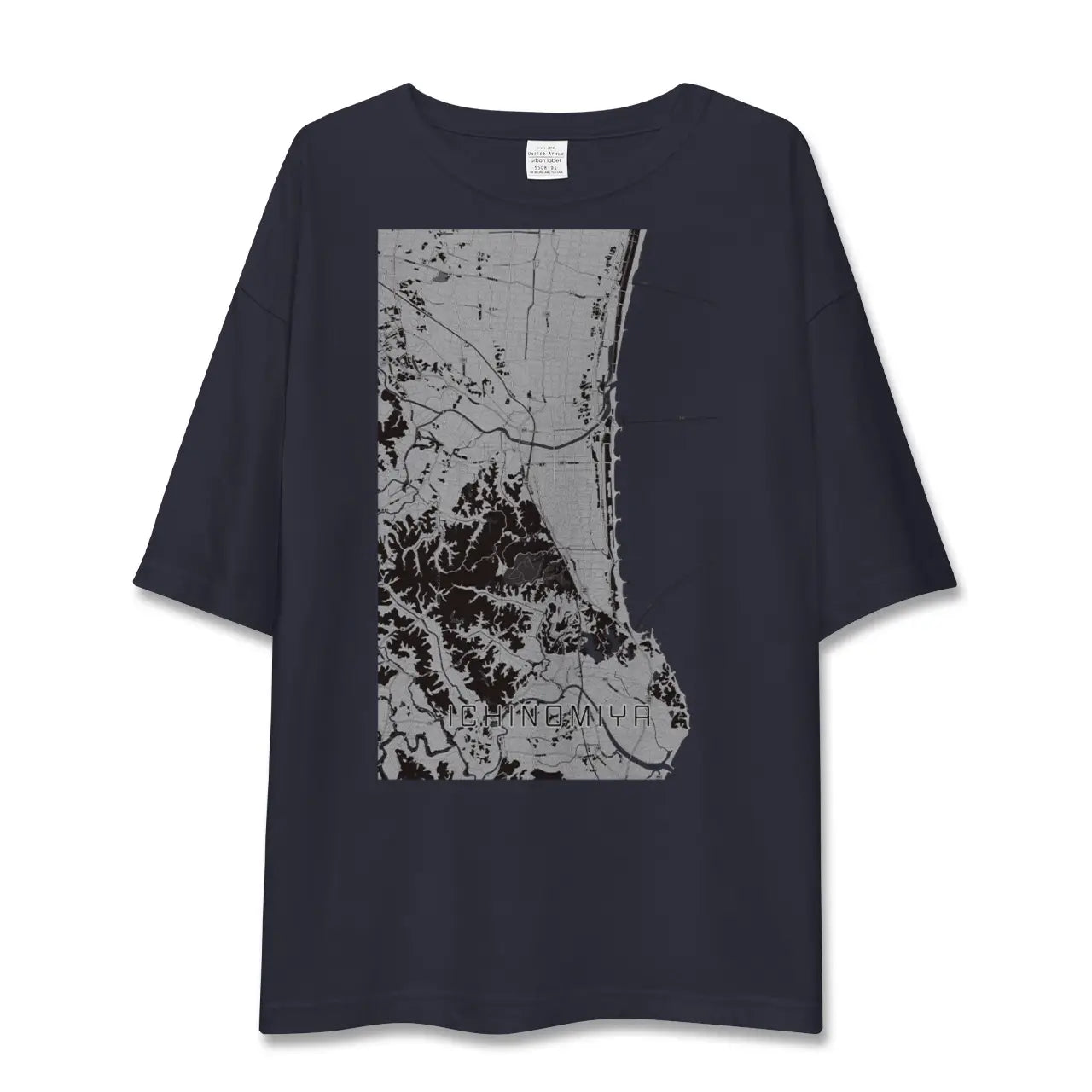【一宮(千葉県)(千葉県)】地図柄ビッグシルエットTシャツ
