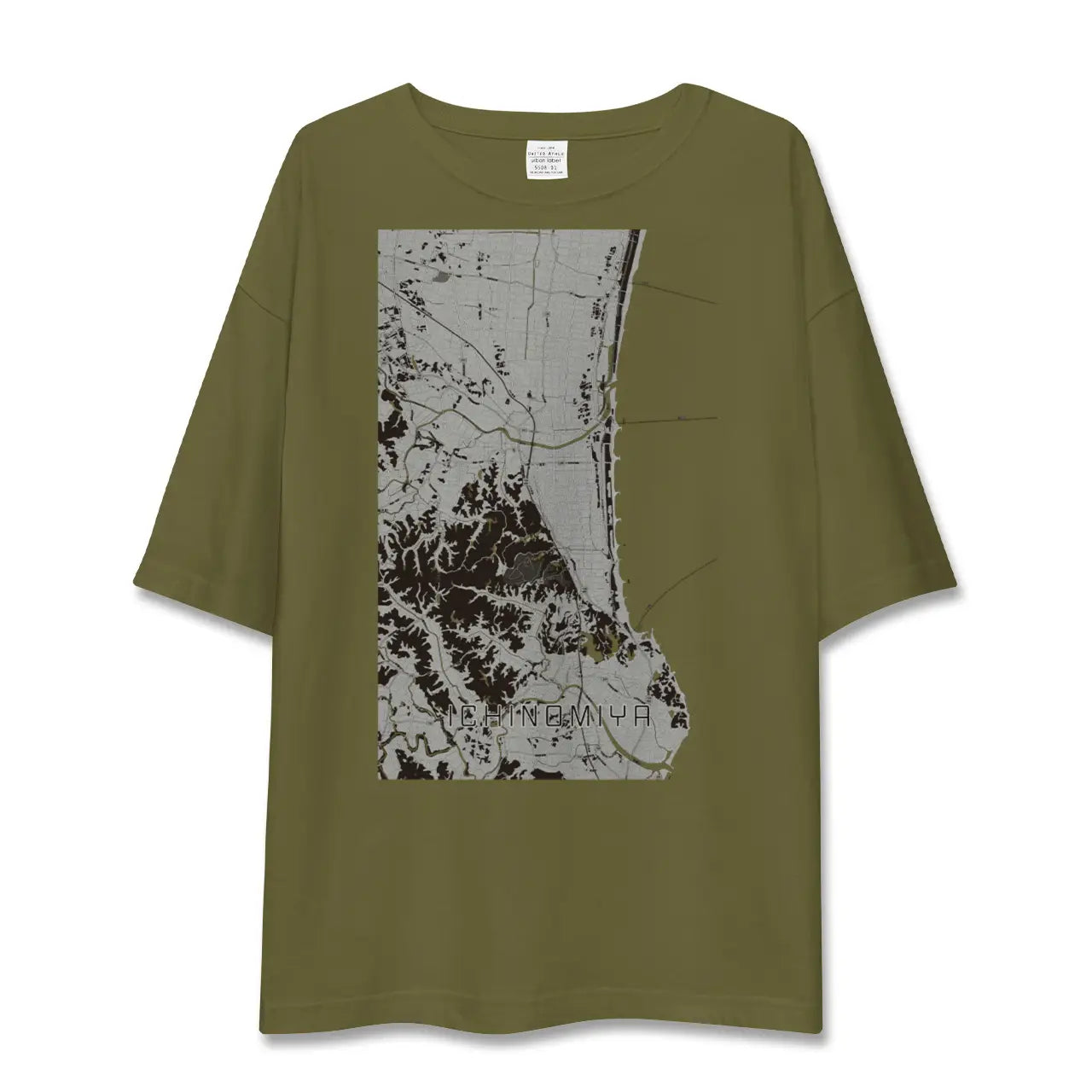 【一宮(千葉県)(千葉県)】地図柄ビッグシルエットTシャツ