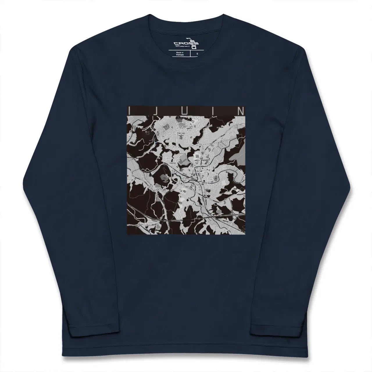 【伊集院(鹿児島県)】地図柄ロングスリーブTシャツ