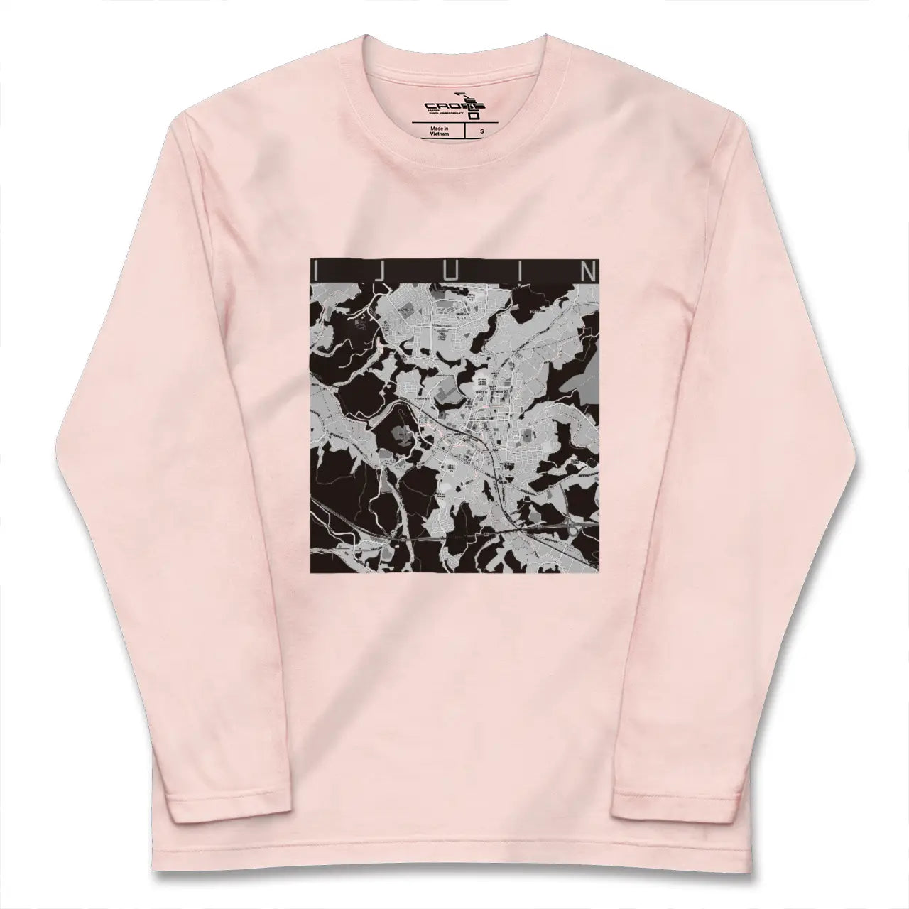 【伊集院(鹿児島県)】地図柄ロングスリーブTシャツ