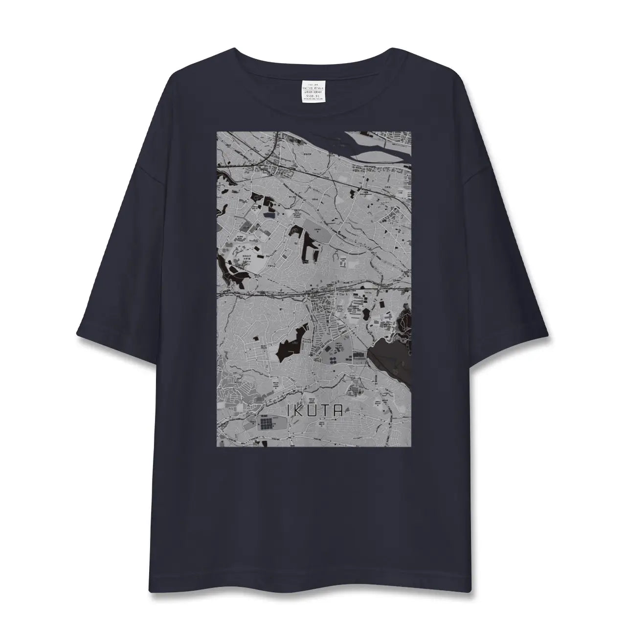 【生田(神奈川県)】地図柄ビッグシルエットTシャツ