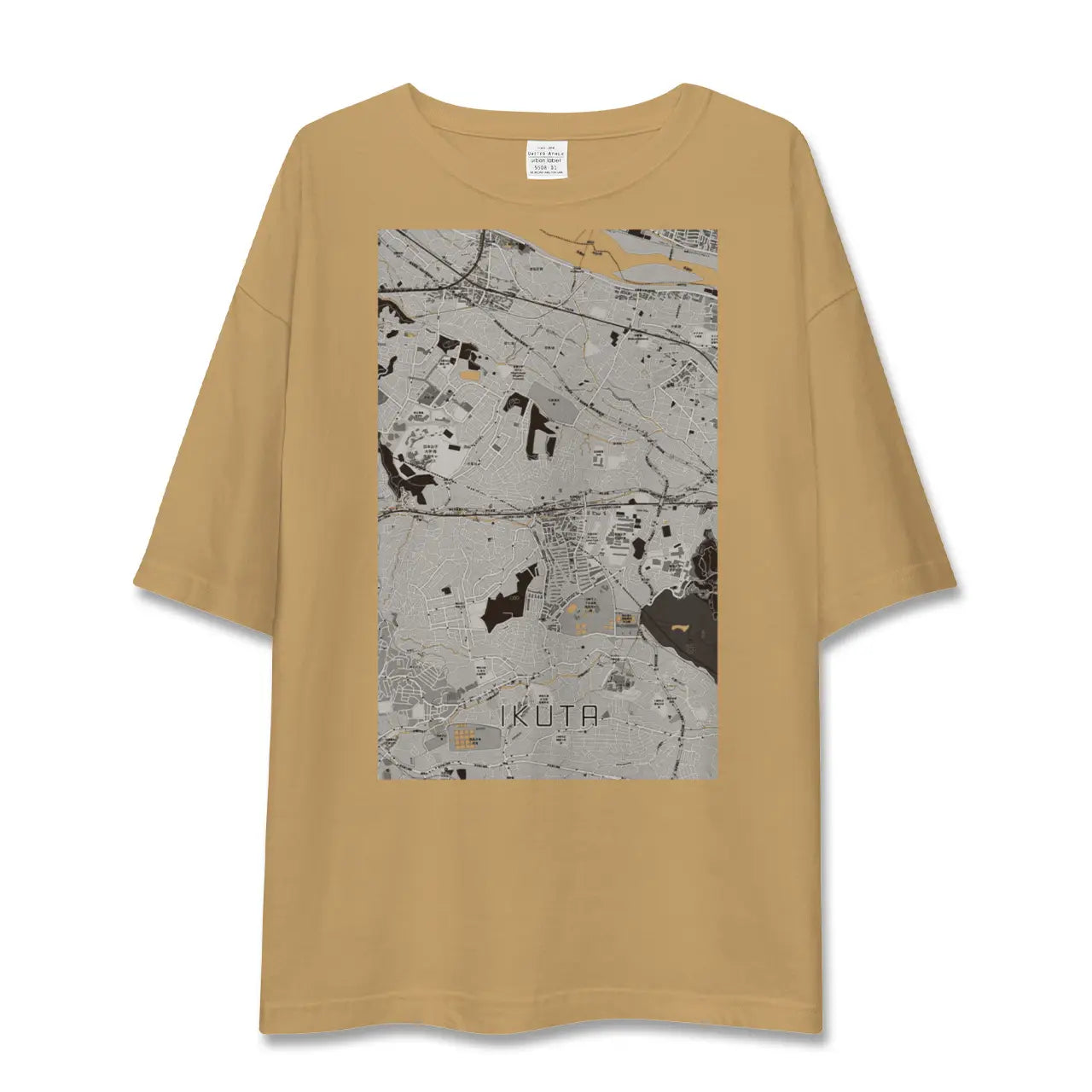 【生田(神奈川県)】地図柄ビッグシルエットTシャツ