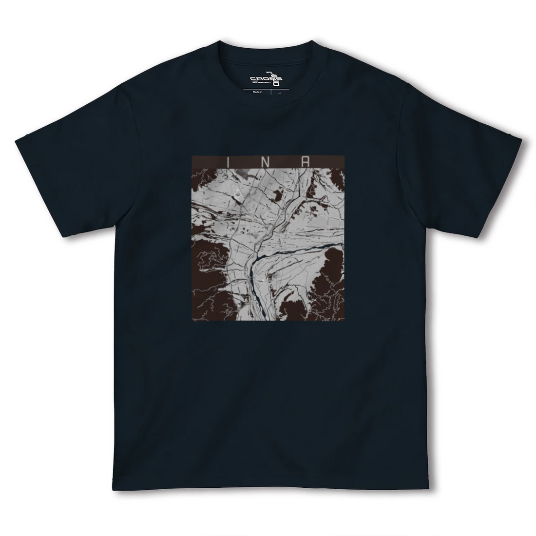 【伊那(長野県)】地図柄ヘビーウェイトTシャツ