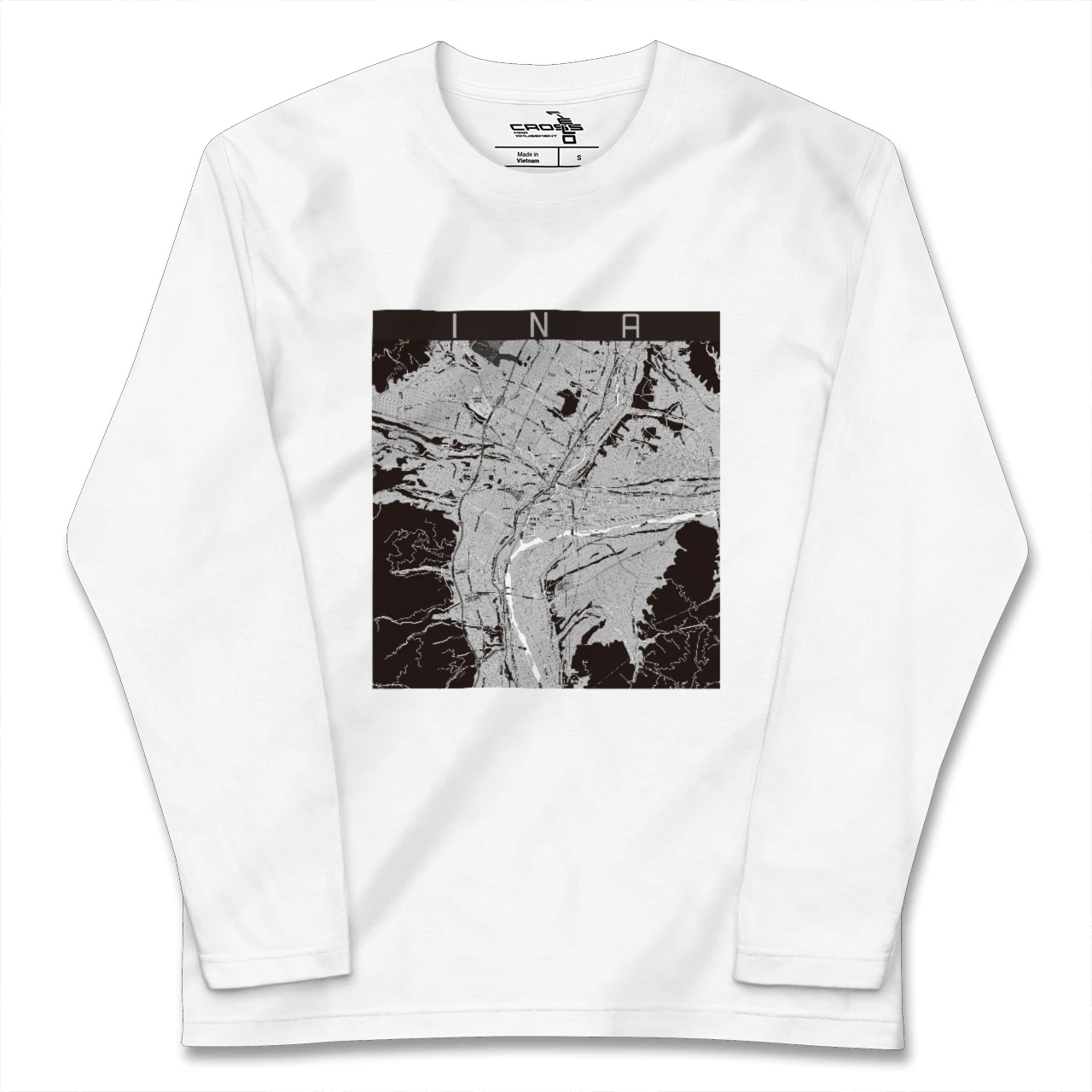 【伊那(長野県)】地図柄ロングスリーブTシャツ