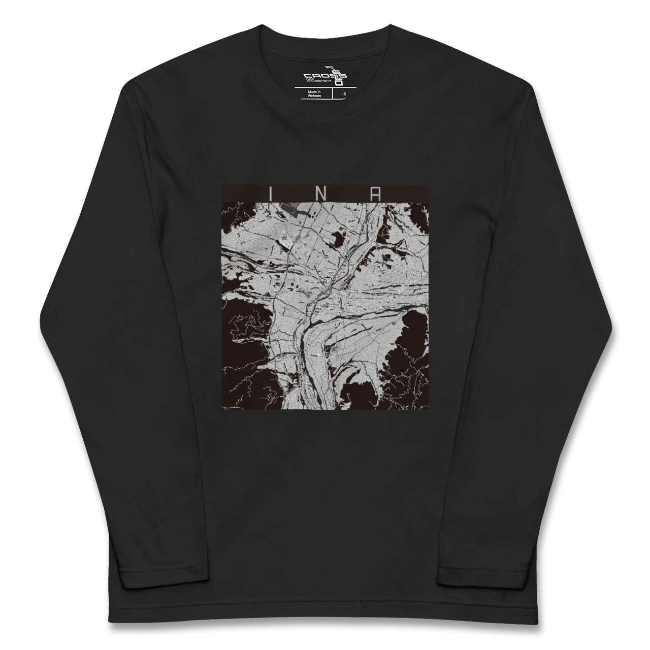 【伊那(長野県)】地図柄ロングスリーブTシャツ