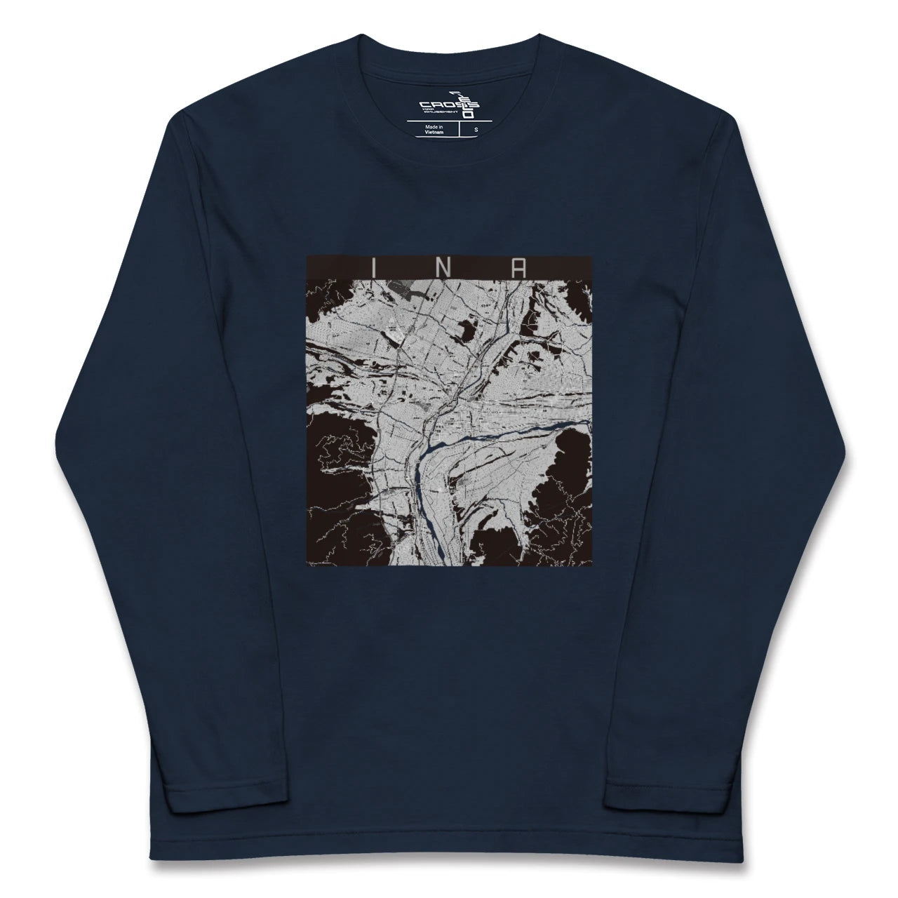 【伊那(長野県)】地図柄ロングスリーブTシャツ