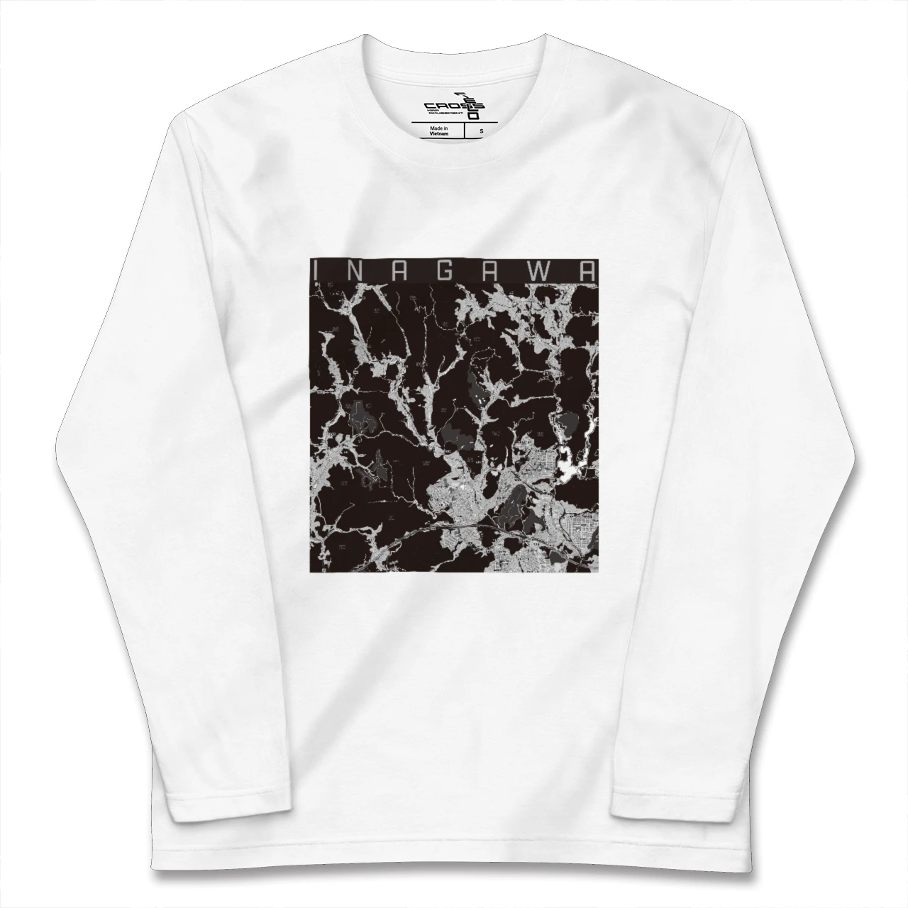 【猪名川(兵庫県)】地図柄ロングスリーブTシャツ