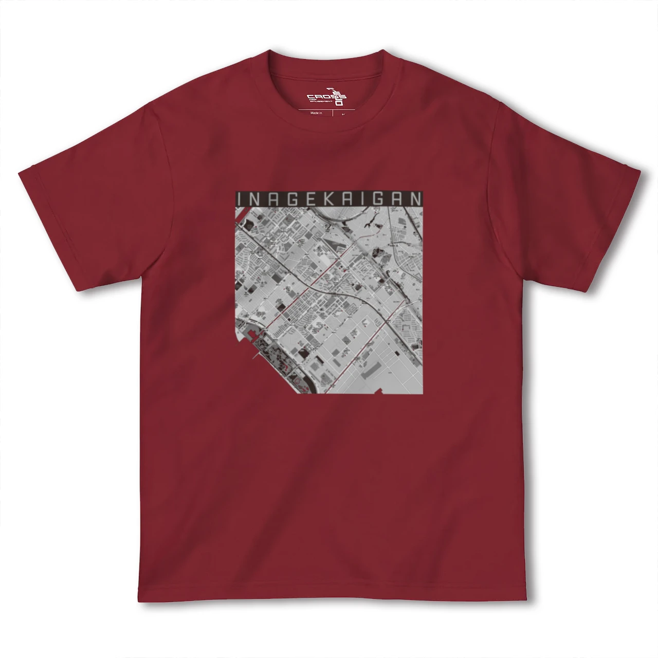 【稲毛海岸(千葉県)】地図柄ヘビーウェイトTシャツ