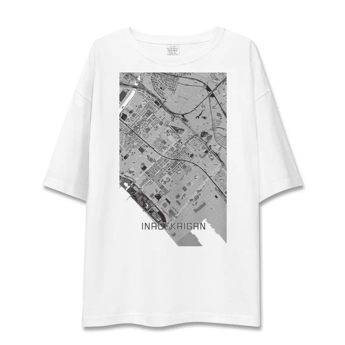 【稲毛海岸(千葉県)】地図柄ビッグシルエットTシャツ