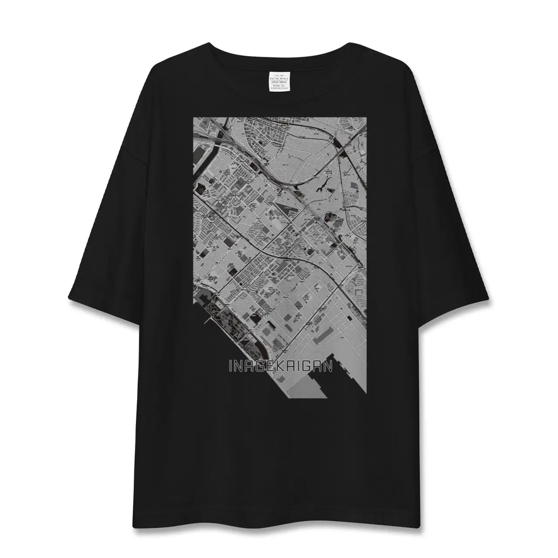 【稲毛海岸(千葉県)】地図柄ビッグシルエットTシャツ