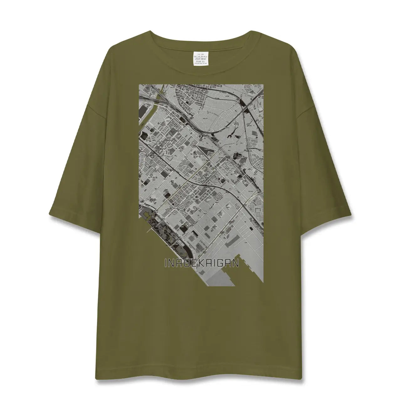 【稲毛海岸(千葉県)】地図柄ビッグシルエットTシャツ