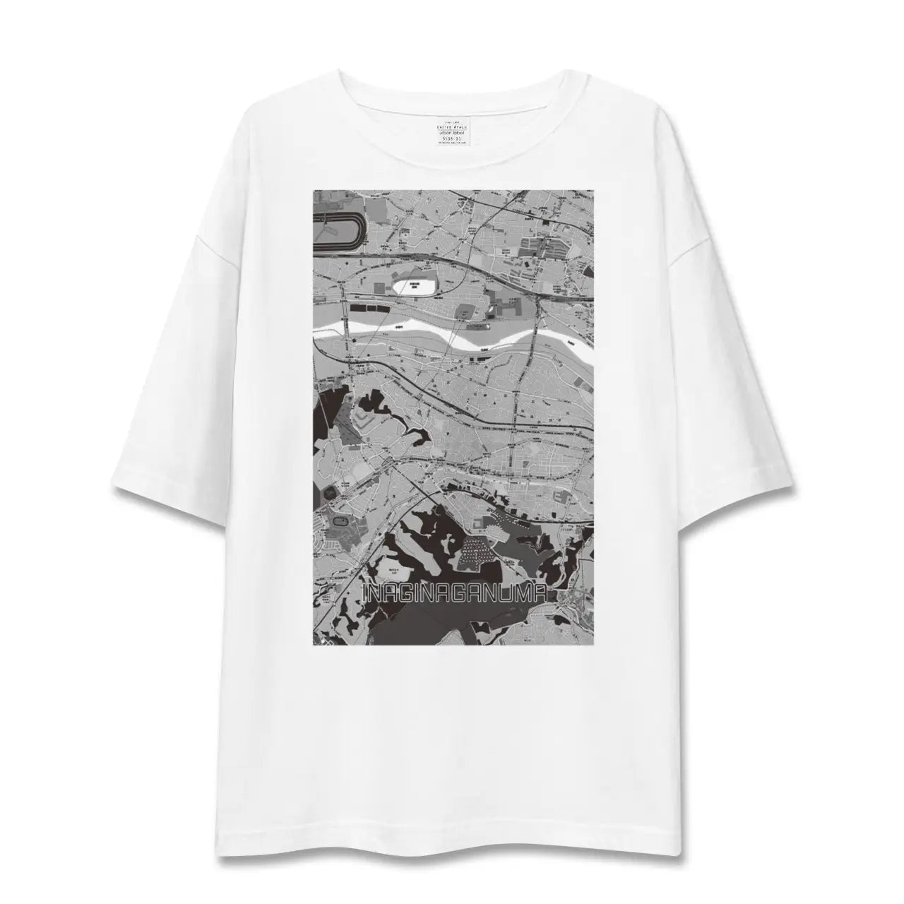 【稲城長沼(東京都)】地図柄ビッグシルエットTシャツ