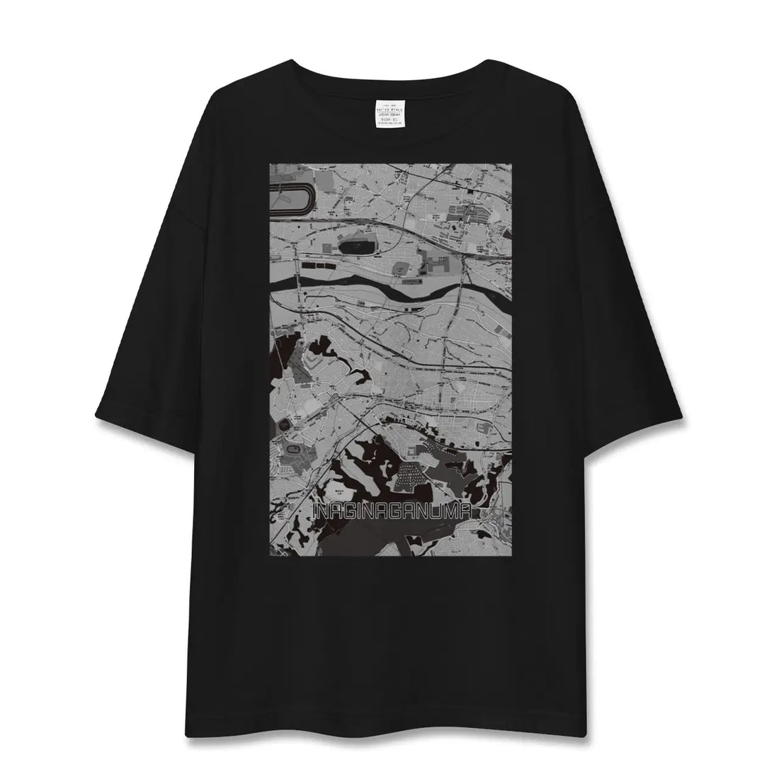 【稲城長沼(東京都)】地図柄ビッグシルエットTシャツ