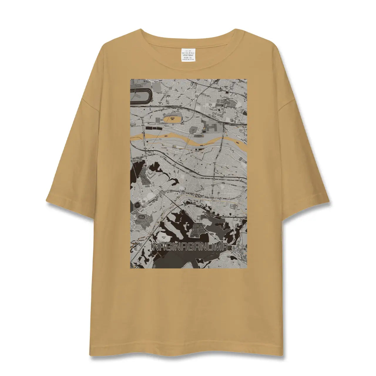 【稲城長沼(東京都)】地図柄ビッグシルエットTシャツ