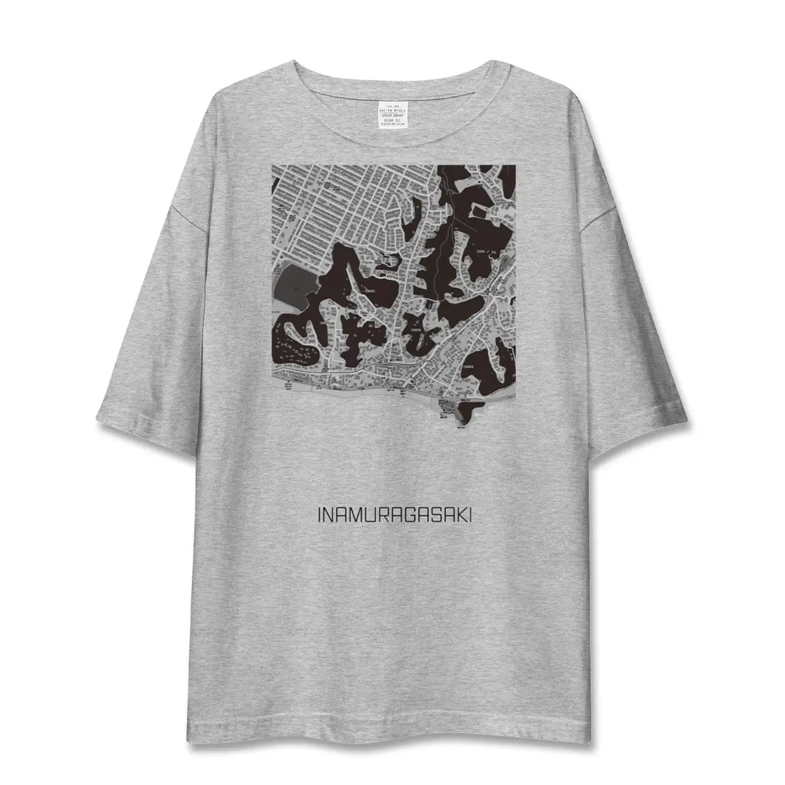 【稲村ヶ崎(神奈川県)】地図柄ビッグシルエットTシャツ