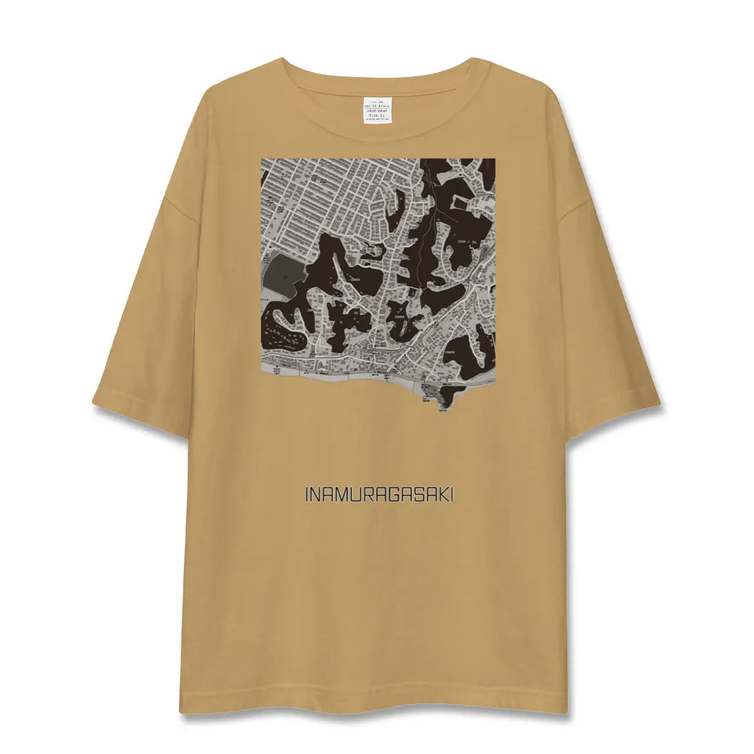 【稲村ヶ崎(神奈川県)】地図柄ビッグシルエットTシャツ