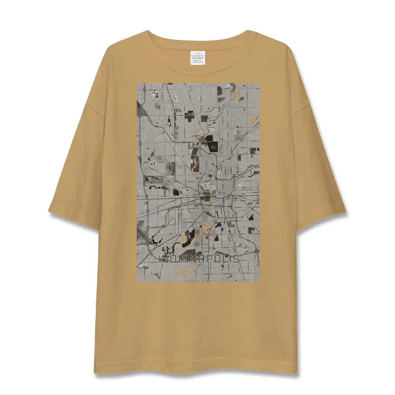 【インディアナポリス(アメリカ)】地図柄ビッグシルエットTシャツ