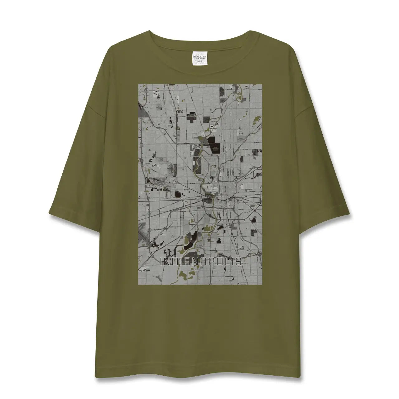 【インディアナポリス(アメリカ)】地図柄ビッグシルエットTシャツ