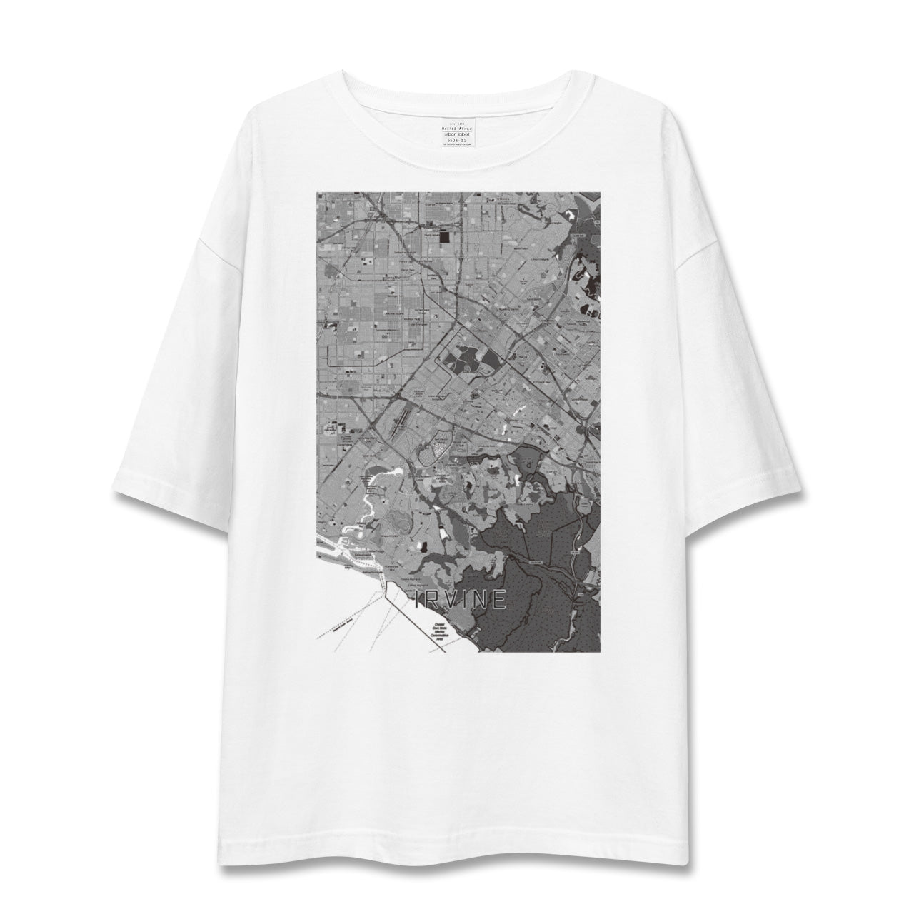 【アーバイン(アメリカ)】地図柄ビッグシルエットTシャツ