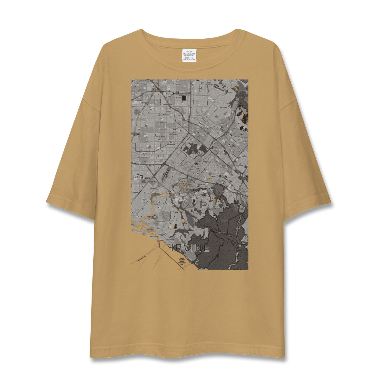 【アーバイン(アメリカ)】地図柄ビッグシルエットTシャツ
