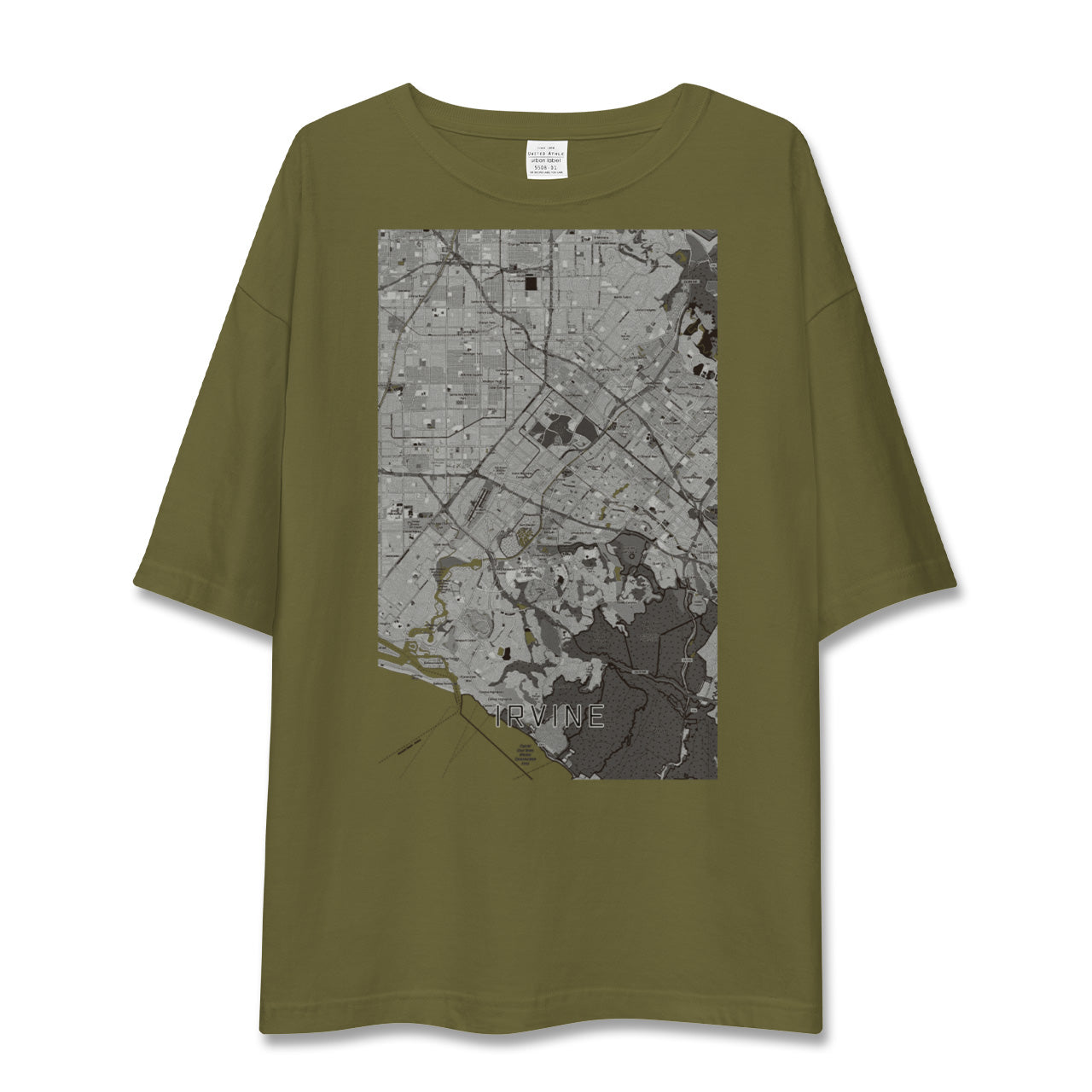【アーバイン(アメリカ)】地図柄ビッグシルエットTシャツ