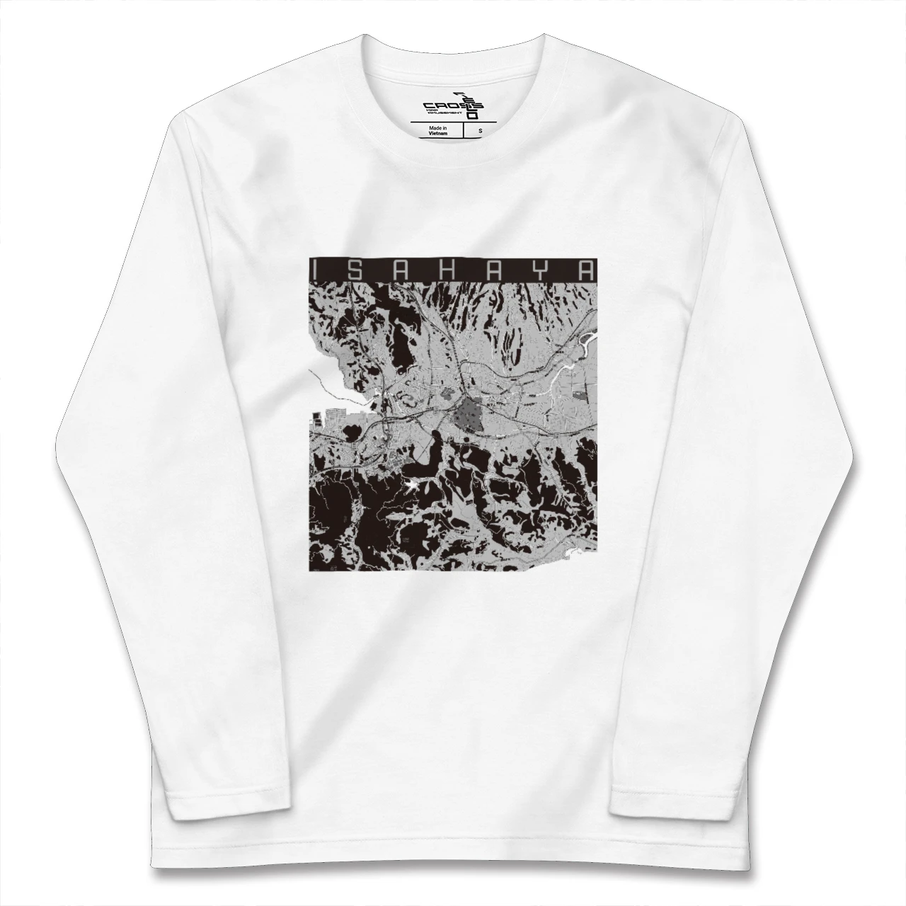 【諫早(長崎県)】地図柄ロングスリーブTシャツ