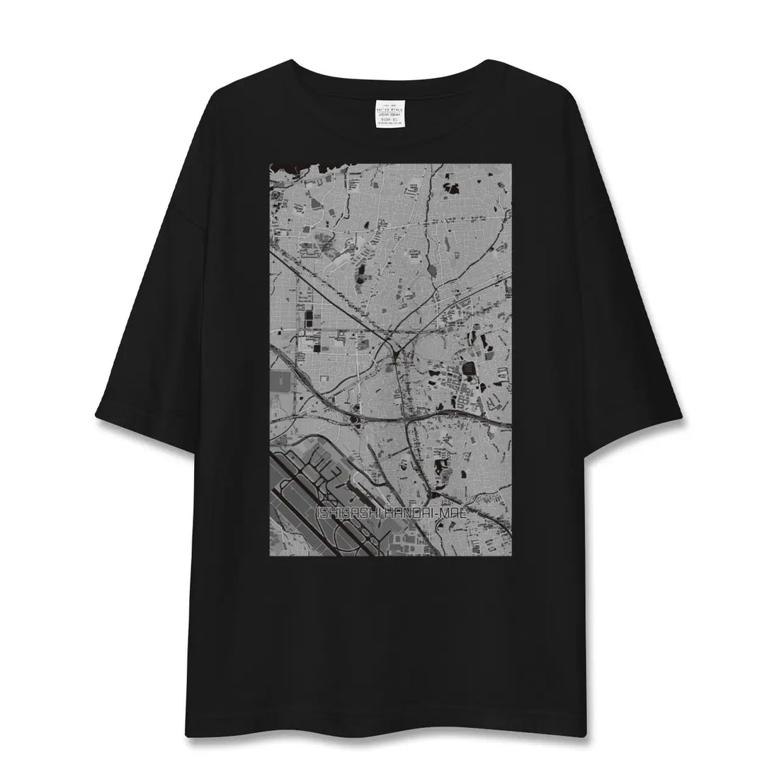 【石橋阪大前(大阪府)】地図柄ビッグシルエットTシャツ