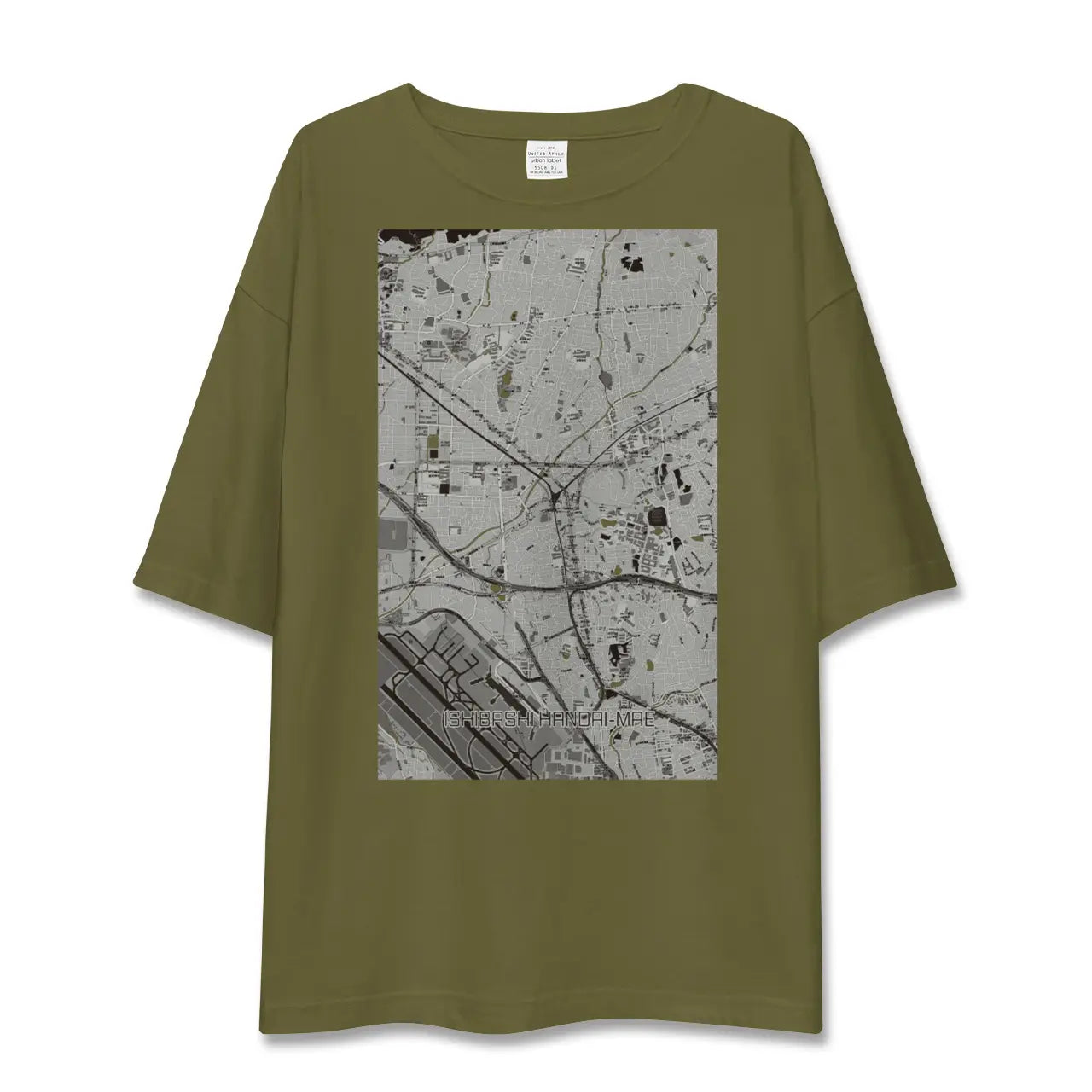【石橋阪大前(大阪府)】地図柄ビッグシルエットTシャツ