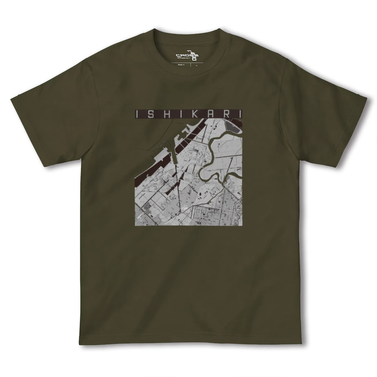 【石狩(北海道)】地図柄ヘビーウェイトTシャツ