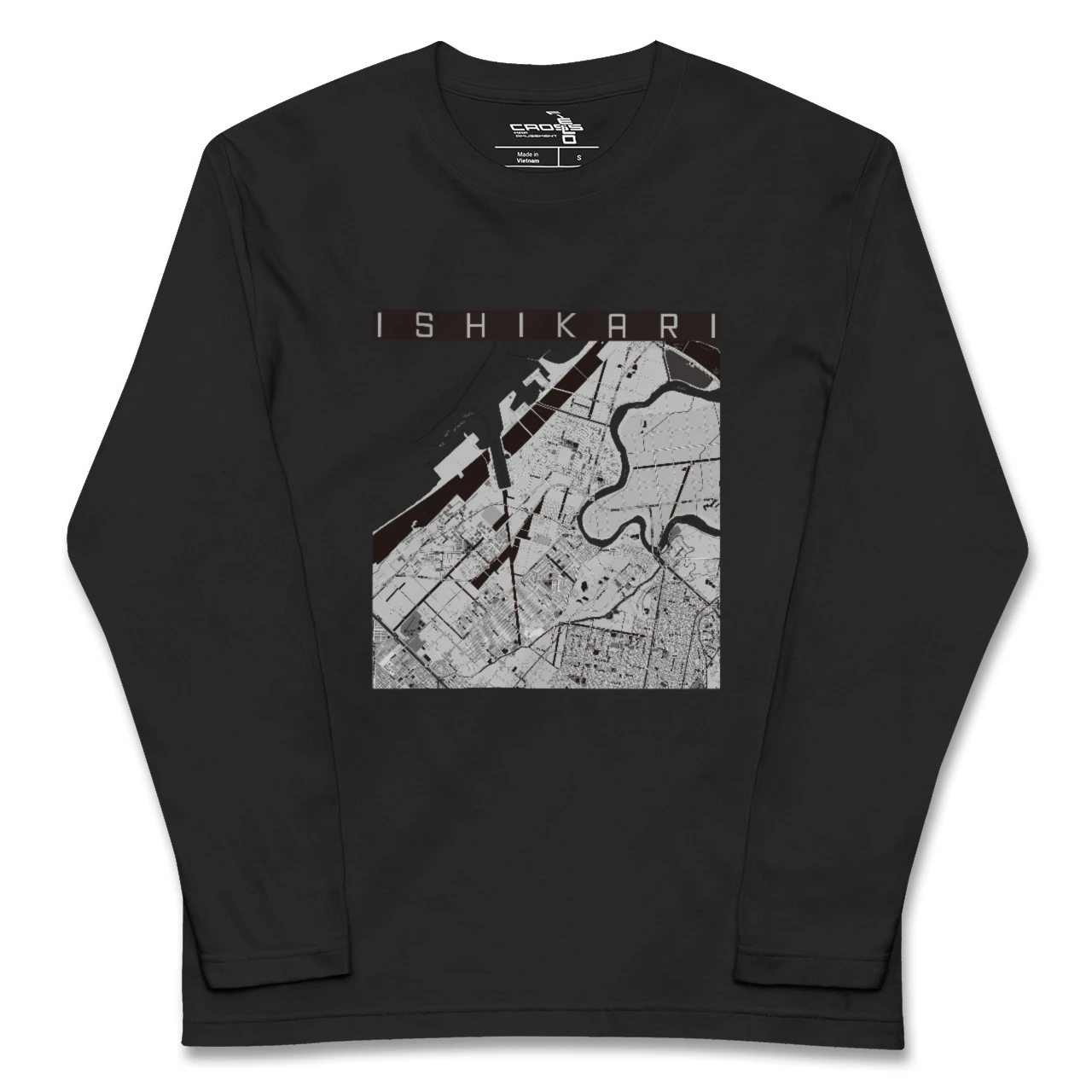 【石狩(北海道)】地図柄ロングスリーブTシャツ