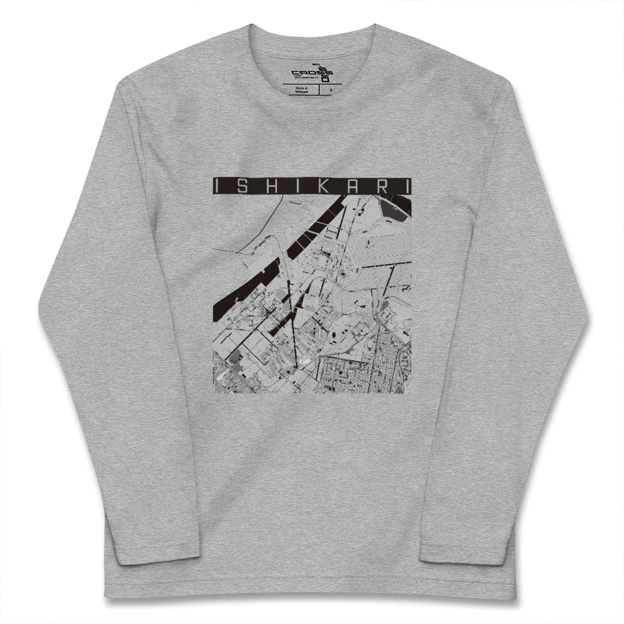 【石狩(北海道)】地図柄ロングスリーブTシャツ